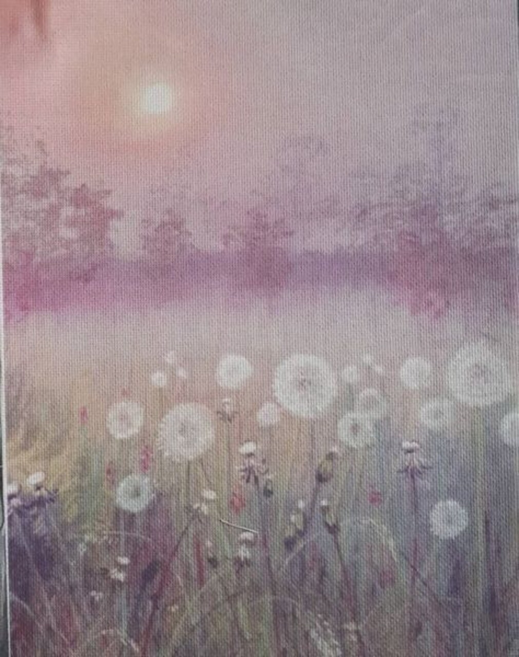 Dandelion Dreams Dandelion Dreams Designer Printed AIDA Fabric. Canvas for embroidery with an applied background KF-1102A